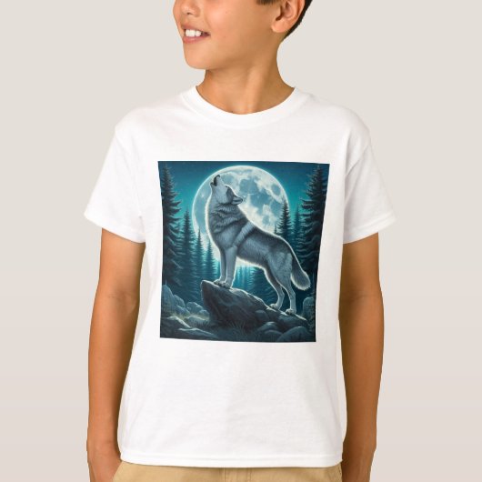 吠えるオオカミ Tシャツ (正面)