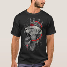 吠える冠のライオン・トラッシュポルカTシャツ