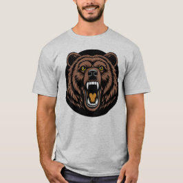 吠える熊の力のエンブレム Tシャツ
