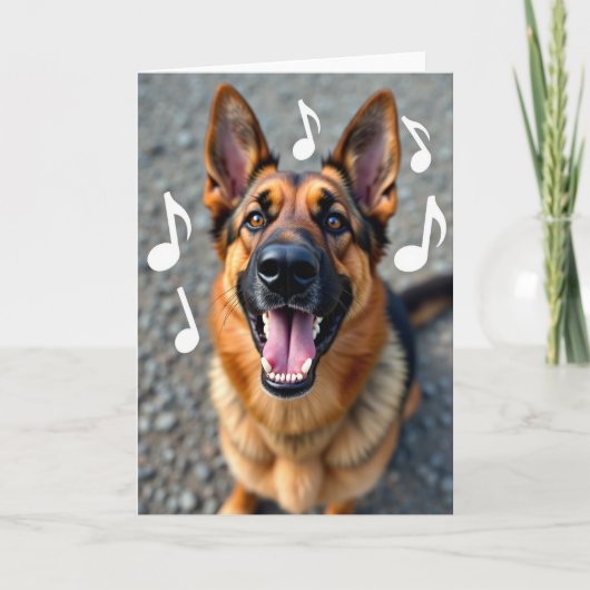 吠える犬の誕生日カード カード (正面)