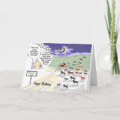 吠える犬犬犬小屋面白い誕生日カード カード (正面)