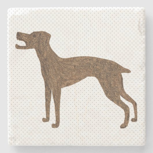 吠える犬 ストーンコースター (正面)