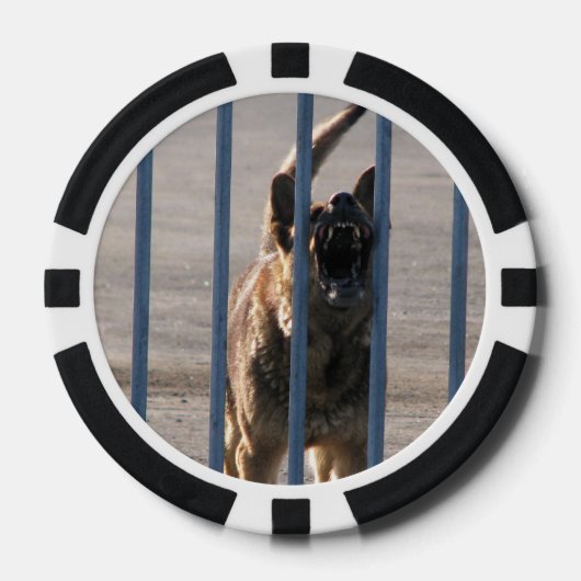 吠える犬 ポーカーチップ (正面)