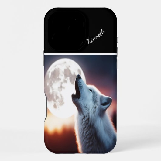 吠える狼たちの夕焼け iPhoneケース (裏面)
