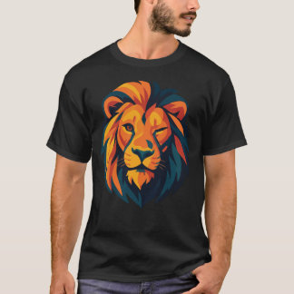 吠える自信 - ウィンクするライオン Tシャツ