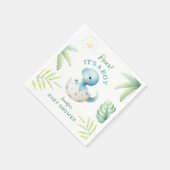 吠えろ男の子だ！かわいい恐竜の赤ちゃんシャワー スタンダードカクテルナプキン (角)