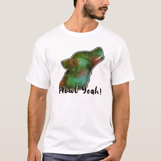吠えろ!宇宙銀河オオカミシルエットTシャツ Tシャツ (正面)