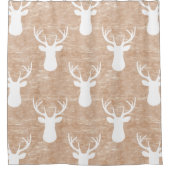 吠え声パターンのシカの頭部 シャワーカーテン (正面)