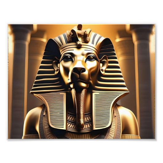 **「吠え王室のる：金のファラオの獅子** フォトプリント            (正面)