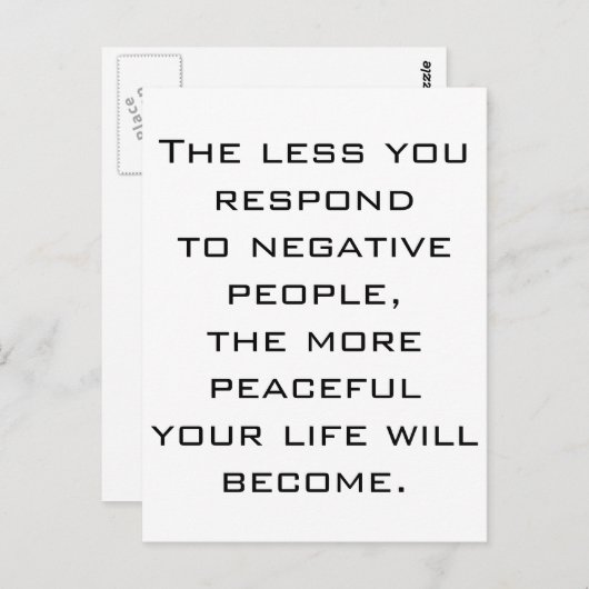 否定的な人々に対する回答を減らすbwはがき ポストカード (正面/裏面)