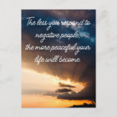 否定的な人々のサンセット写真に反応しない ポストカード (正面)