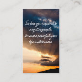 否定的な人々のサンセット写真に反応しない 名刺 (正面)