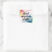 否定的な人々を避ける水の色(ばちゃばちゃ)跳ねる スクエアシール (バッグ)