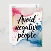 否定的な人々を避ける水の色（ばちゃばちゃ）跳ねる ポストカード (正面/裏面)