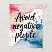 否定的な人々を避ける水の色(ばちゃばちゃ)跳ねる ポストカード (正面)