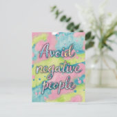 否定的な人を避ける水色 ポストカード (スタンド正面)