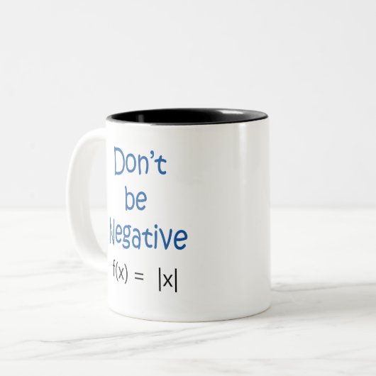 否定的な数学のしゃれがあないで下さい ツートーンマグカップ (正面左)