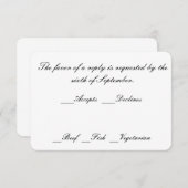 含まれている応答カード封筒 出欠カード (正面/裏面)