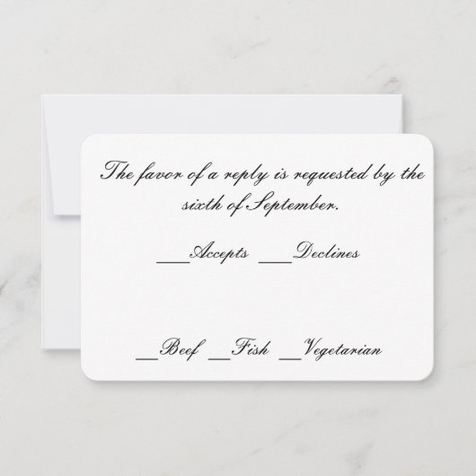 含まれている応答カード封筒 出欠カード (正面)