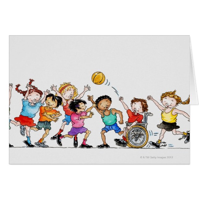 含む子どものグループのイラストレーション (正面横)