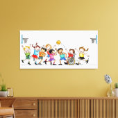 含む子どものグループのイラストレーション キャンバスプリント (インサイチュ (リビング))