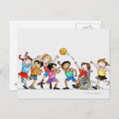 含む子どものグループのイラストレーション ポストカード (正面/裏面)