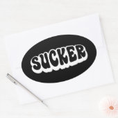 吸う人 楕円形シール (封筒)