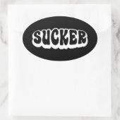 吸う人 楕円形シール (バッグ)