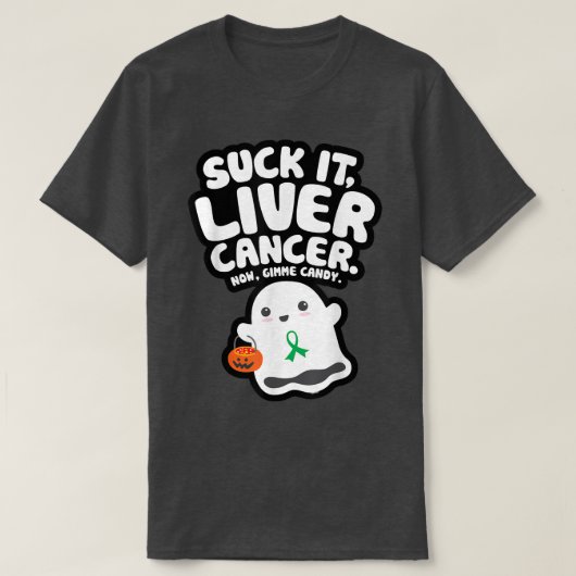吸おもしろい肝癌Gimmeキャンディかわいい幽霊 Tシャツ (デザイン正面)