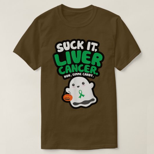 吸おもしろい肝癌Gimmeキャンディかわいい幽霊 Tシャツ (デザイン正面)