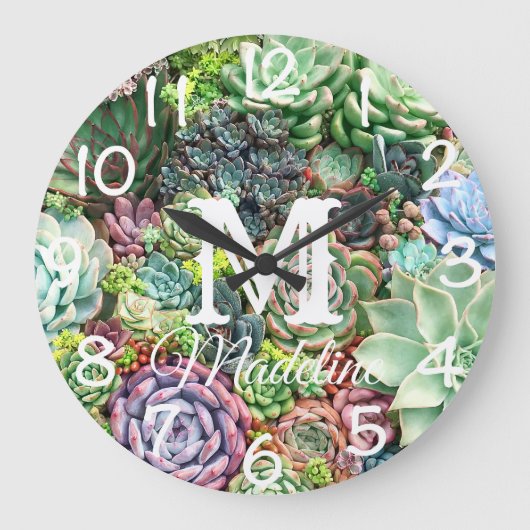 吸カラフル肉園 ラージ壁時計 (正面)