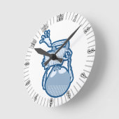 吸収されたアビゲイル文学の骨格と本 ラウンド壁時計 (傾斜)