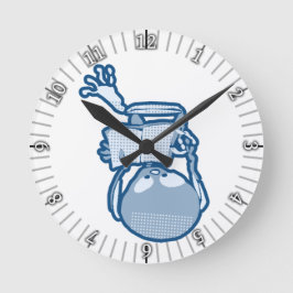 吸収されたアビゲイル文学の骨格と本 ラウンド壁時計