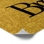 吸気口，息を吐く，呼吸金ゴールドブラックグリッター ポスター (角)