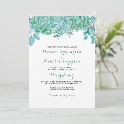 吸汁性とユーカリの結婚式を招待3961 招待状 (スタンド正面)