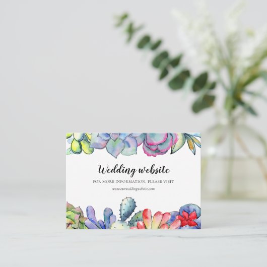 吸汁性サボテンの水結婚色のWebサイトカード エンクロージャーカード (スタンド正面)