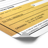 吸着印刷可能空白の金ゴールド検査の法則 ポスター (角)