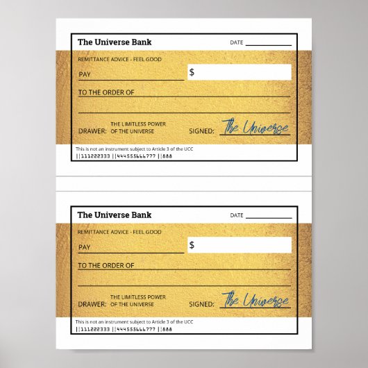 吸着印刷可能空白の金ゴールド検査の法則 ポスター (正面)