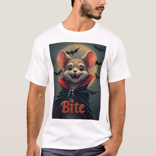 吸血げっ歯類Tシャツ TinyFur ハロウィン おもしろTシャツ Tシャツ (正面)