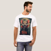 吸血げっ歯類Tシャツ TinyFur ハロウィン おもしろTシャツ Tシャツ (正面フル)