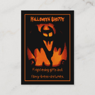 吸血コウモリのシルエットのハロウィンの気味が悪い店 名刺