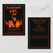 吸血コウモリのシルエットのハロウィンの気味が悪い店 名刺 (正面/裏面)