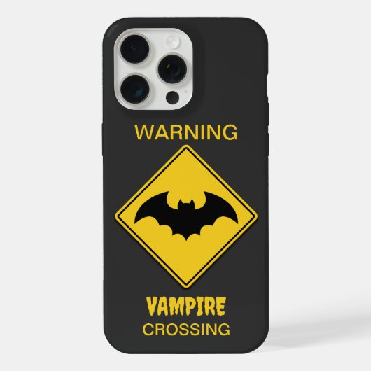 吸血コウモリ注意 ハロウィン iPhoneケース (裏面)