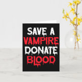 吸血救器が血ハロウィーンの衣装を寄付する カード (黄色い花)