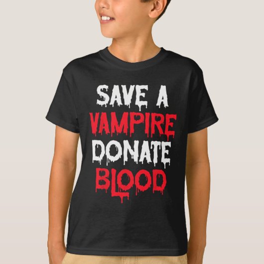 吸血救器が血ハロウィーンの衣装を寄付する Tシャツ (正面)