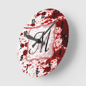 吸血液滴下モノグラムイニシャル壁時計 ラウンド壁時計 (傾斜)