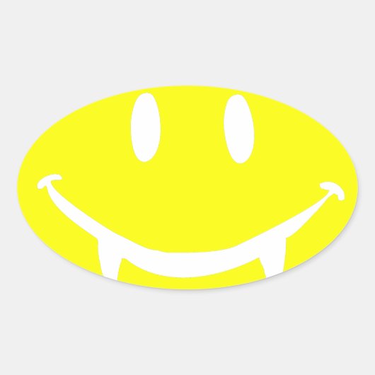 吸血絵文字ドラキュラ 楕円形シール (正面)