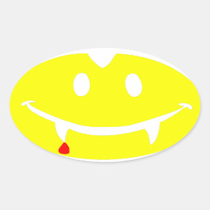 吸血絵文字ドラキュラ 楕円形シール
