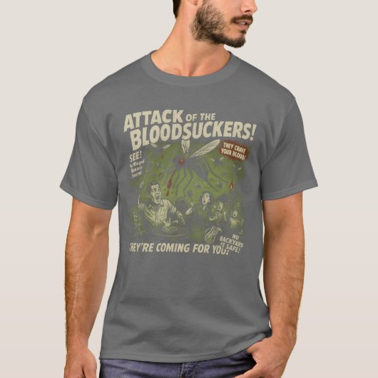 吸血鬼が蚊を襲う 映画のポスター ビンテージ Tシャツ (正面)