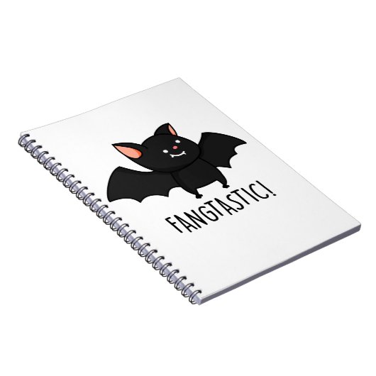 吸血鬼にぴったり ハロウィンの黒いコウモリのユーモア ノートブック (右側)